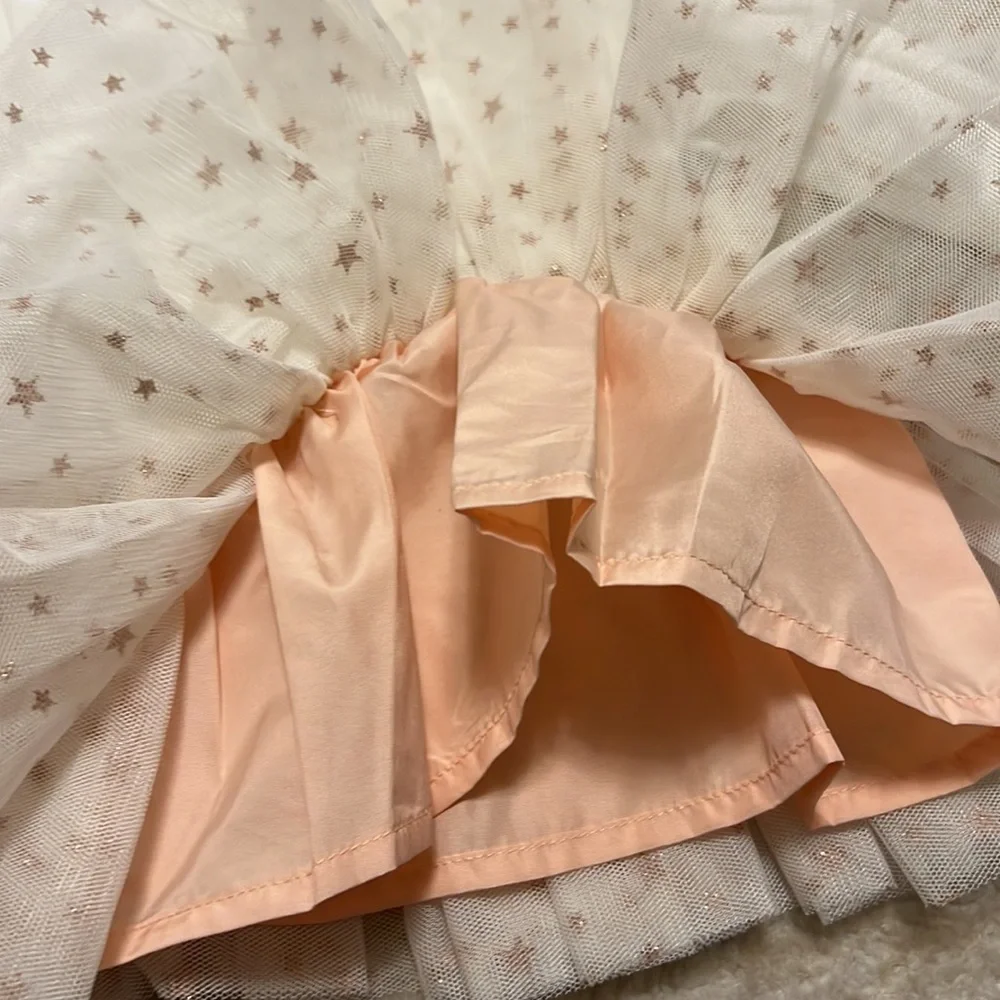 NWOT Miniclasix Silver Satiny jacket with matching shirt with tutu and pants